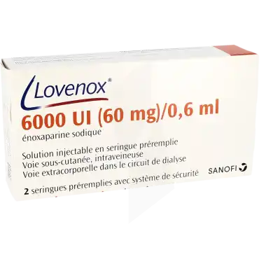 Lovenox 6 000 Ui (60 Mg)/0,6 Ml, Solution Injectable En Seringue Préremplie à Bressuire