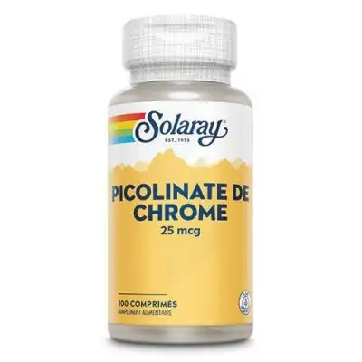 Solaray Picolinate De Chrome 25mcg Comprimés B/100 à Libourne