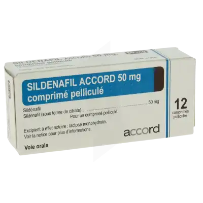 SILDENAFIL ACCORD 50 mg, comprimé pelliculé