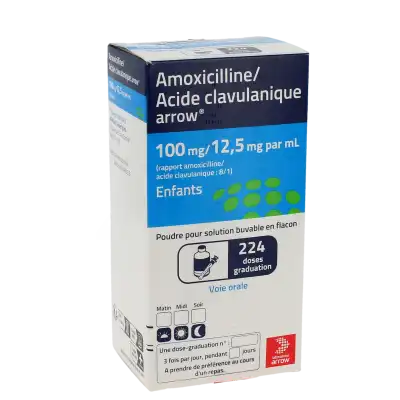 Amoxicilline Acide Clavulanique Arrow 100 Mg/12,5 Mg Par Ml Enfants, Poudre Pour Suspension Buvable En Flacon (rapport Amoxicilline/acide Clavulanique : 8/1) à Casteljaloux