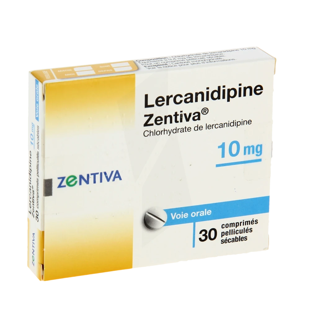 Lercanidipine Zentiva 10 Mg, Comprimé Pelliculé Sécable