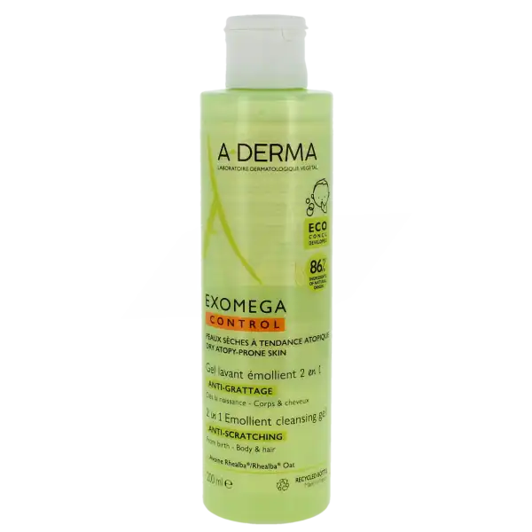 Aderma Exomega Control Gel Lavant Emollient Corps Et Cheveux 200ml
