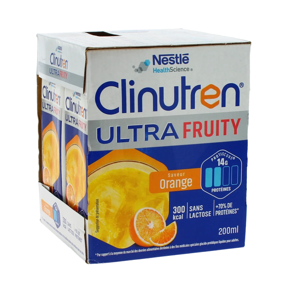 Clinutren Ultra Fruity Nutriment Orange 4 Briquettes De 200 Ml