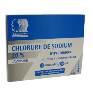 Chlorure De Sodium Hypertonique 20 % Lavoisier, Solution à Diluer Injectable