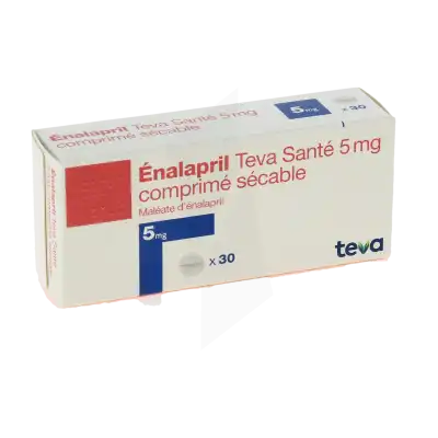 Enalapril Teva Sante 5 Mg, Comprimé Sécable à Eysines