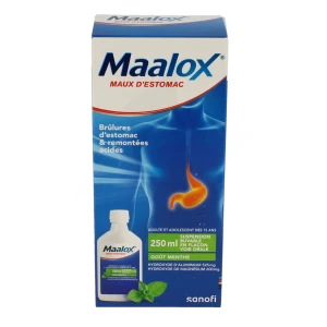 Maalox Maux D'estomac Hydroxyde D'aluminium/hydroxyde De Magnesium 525 Mg/600 Mg, Suspension Buvable En Flacon