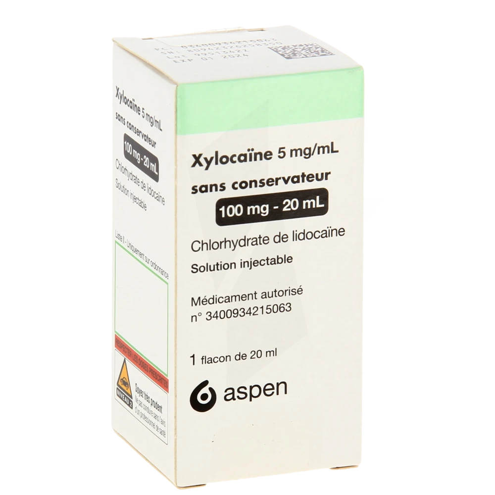 Xylocaine 5 Mg/ml Sans Conservateur, Solution Injectable