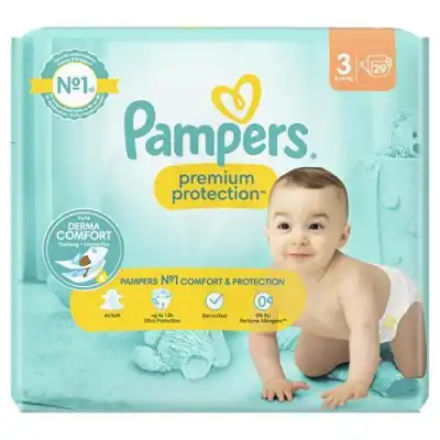 Pampers Premium Protection Couche T3 6-10kg B/29 à Beaujeu-Saint-Vallier-Pierrejux-et-Quitteur