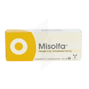 Misolfa 2 Mg/0,03 Mg, Comprimé Pelliculé