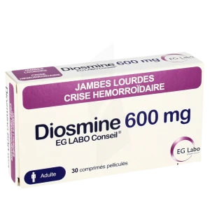Diosmine Eg 600 Mg, Comprimé Pelliculé