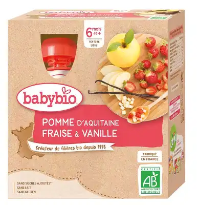 Babybio Gourde Pomme Fraise Vanille à AMBARÈS-ET-LAGRAVE