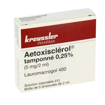 AETOXISCLEROL 0,25% (5 mg/2 ml), solution injectable