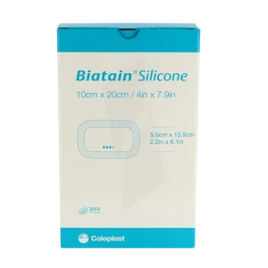 Biatain Silicone Pansement Hydrocellulaire Alvéolé 10x20cm B/10