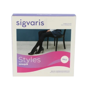 Sigvaris Styles Opaque Bas Auto-fixants  Femme Classe 2 Noir Medium Normal