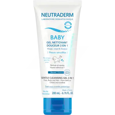 Neutraderm Baby Gel Nettoyant Douceur 3 En 1 T/200ml à LUSSAC