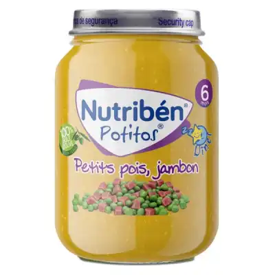 Petit pot bébé dès 6 mois, petits pois/jambon NESTLE : les 2 pots de 200 g  à Prix Carrefour