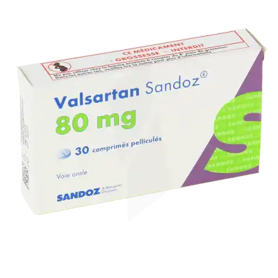 VALSARTAN SANDOZ 80 mg, comprimé pelliculé