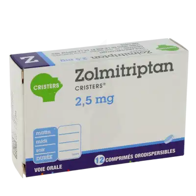 ZOLMITRIPTAN CRISTERS 2,5 mg, comprimé orodispersible