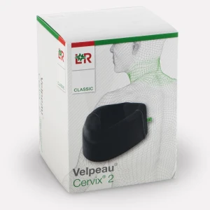 Velpeau Classic Cervix 2 Collier Cervical Semi-rigide Noir/vert Taille 1 Hauteur 7,5cm