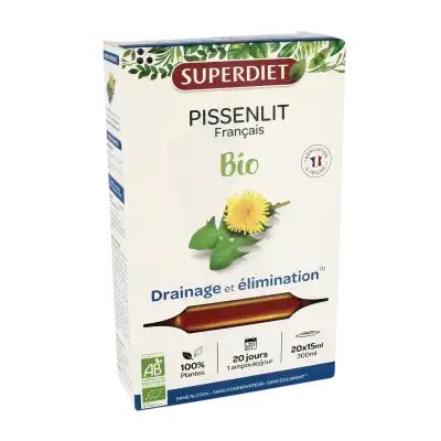 Superdiet Pissenlit Bio Solution Buvable 20 Ampoules/15ml à BRUGES