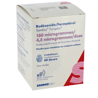 Budesonide/formoterol Sandoz Forspiro 160 Microgrammes/4,5 Microgrammes/dose, Poudre Pour Inhalation En Récipient Unidose à Clermont-Ferrand