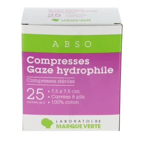 Marque Verte Abso Compresses Gaze 7,5x7,5