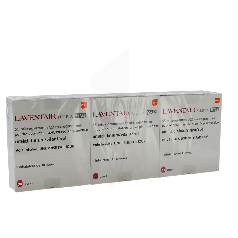 Laventair Ellipta 55 Microgrammes/22 Microgrammes, Poudre Pour Inhalation En Récipient Unidose