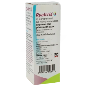 Ryaltris 25 Microgrammes/600 Microgrammes/dose, Suspension Pour Pulvérisation Nasale