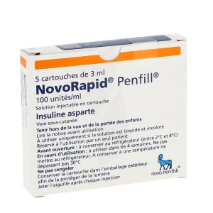 Novorapid Penfill 100 Unités/ml, Solution Injectable En Cartouche