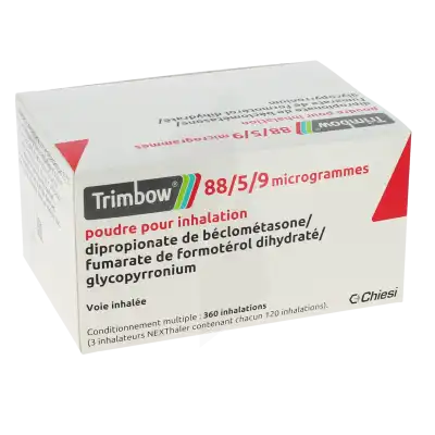 TRIMBOW 88 microgrammes/5 microgrammes/9 microgrammes, poudre pour inhalation