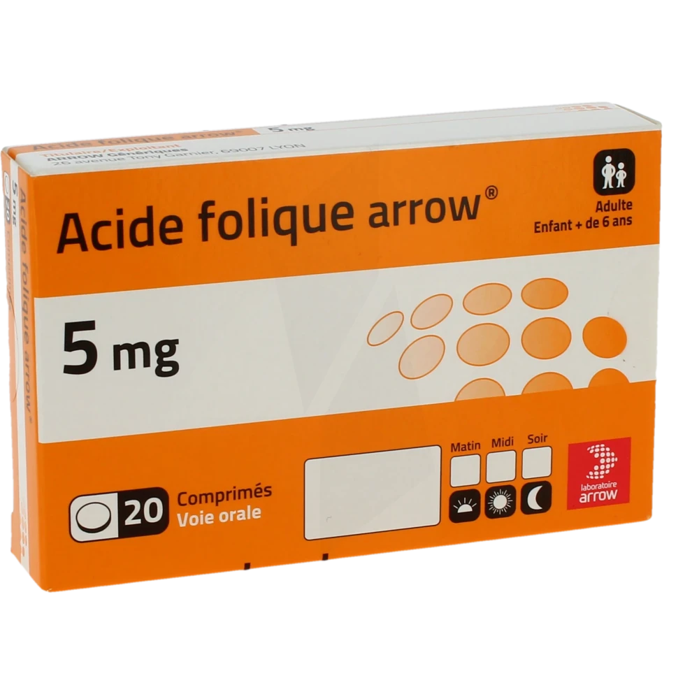 Acide Folique Arrow 5 Mg, Comprimé