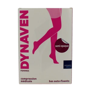 Sigvaris Dynaven Semi-opaque Bas Auto-fixants Classe 2 Femme Beige Long S