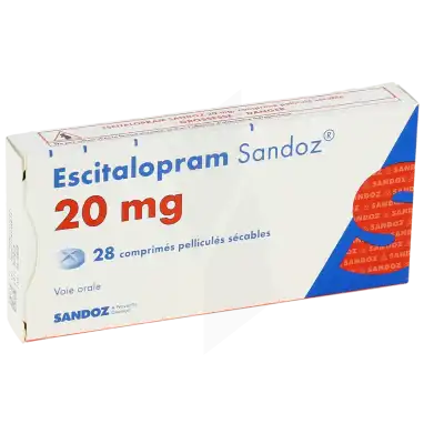 Escitalopram Sandoz 20 Mg, Comprimé Pelliculé Sécable à Sèvres