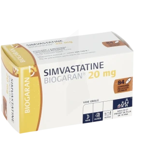 Simvastatine Biogaran 20 Mg, Comprimé Pelliculé Sécable