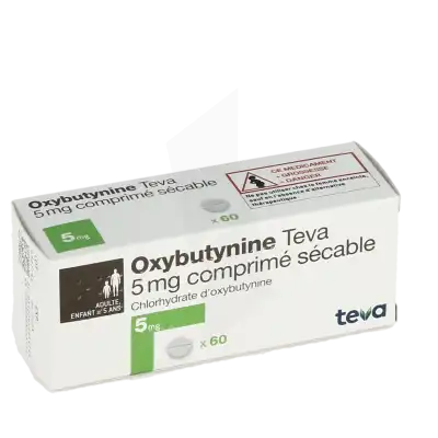 OXYBUTYNINE TEVA 5 mg, comprimé sécable