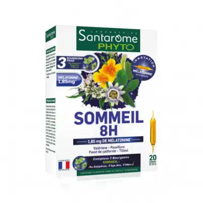 Santarome Bio Sommeil 8h Solution Buvable 20 Ampoules/10ml à LAGUIOLE