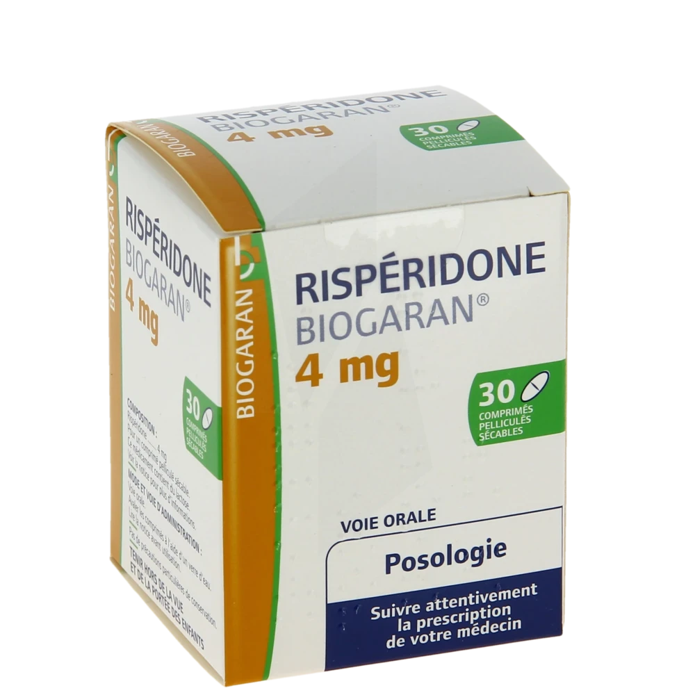 Risperidone Biogaran 4 Mg, Comprimé Pelliculé Sécable