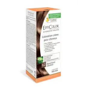 Acheter EFFICOLOR Kit coloration naturelle crème blond foncé métallisé n°62 à Joyeuse