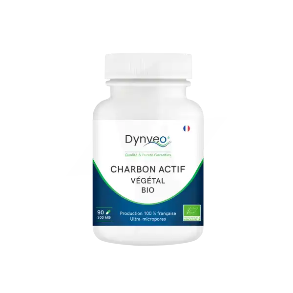 Dynveo Charbon Actif Végétal Bio Français 300mg 90 Gélules