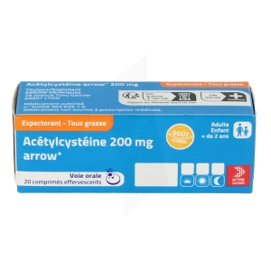 Acetylcysteine Arrow 200 Mg, Comprimé Effervescent