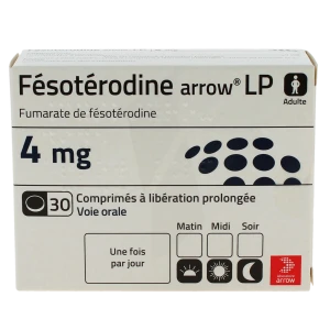 Fesoterodine Arrow Lp 4 Mg, Comprimé à Libération Prolongée