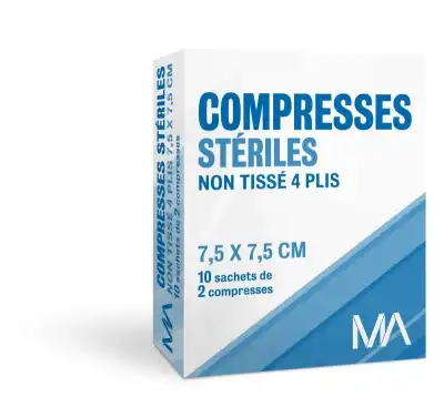 Marque Conseil Compresse Stérile Non Tissé 7,5x7,5cm 10 Sachets/2 à Saint-Médard-en-Jalles