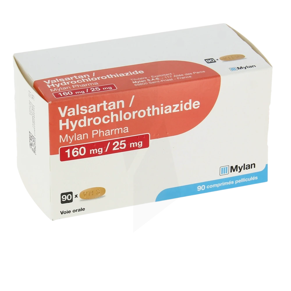 Valsartan/hydrochlorothiazide Viatris 160 Mg/25 Mg, Comprimé Pelliculé