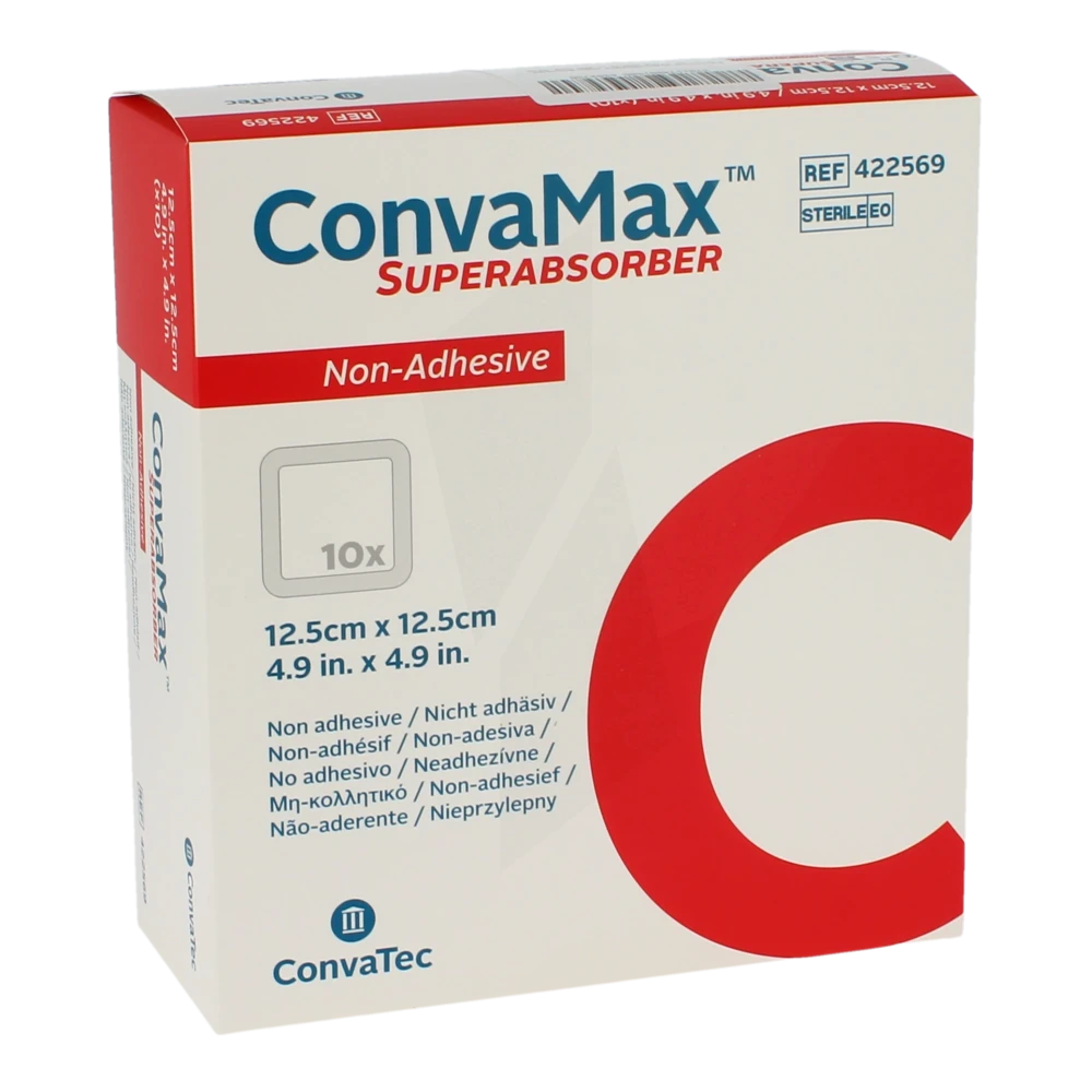 Convamax Pansement Superadsorbant 12.5x12.5cm Non Adhésif B/10