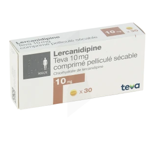 Lercanidipine Teva 10 Mg, Comprimé Pelliculé Sécable