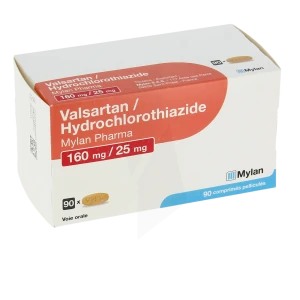 Valsartan/hydrochlorothiazide Viatris 160 Mg/25 Mg, Comprimé Pelliculé
