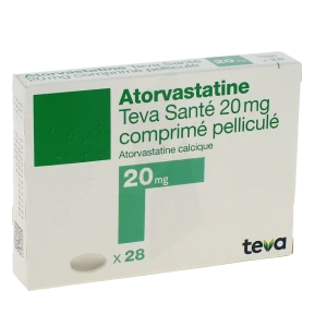 Atorvastatine Teva Sante 20 Mg, Comprimé Pelliculé