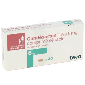 Candesartan Teva 8 Mg, Comprimé Sécable