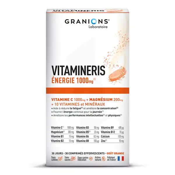 Vitamineris Énergie 1000mg 30 Comprimés Effervescents