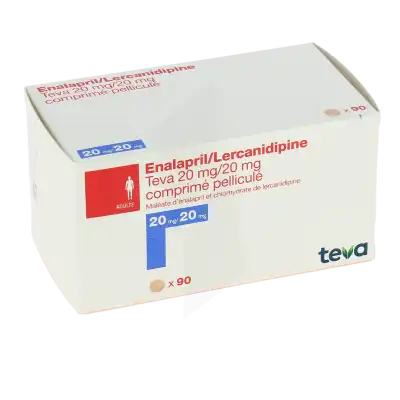 Enalapril/lercanidipine Teva 20 Mg/20 Mg, Comprimé Pelliculé à MERINCHAL